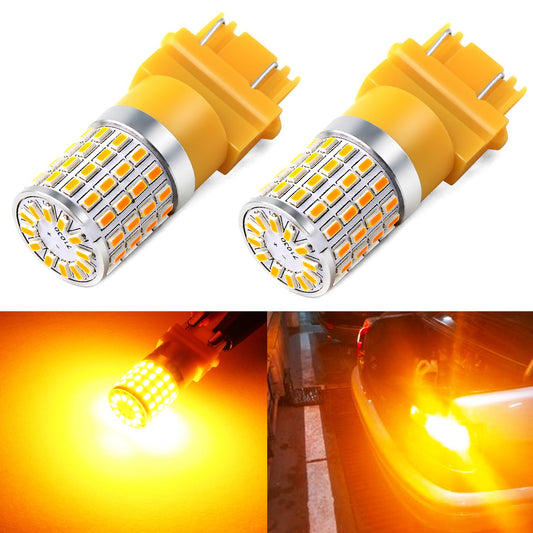 PHINLION 3157 LED Bulb Amber Yellow Super Bright 3156 3056 3457 4057 4157 Turn Signal Bulbs for Front Rear Blinker Parking DRL Side Marker Lights, Pack of 2